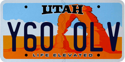 UT license plate Y600LV