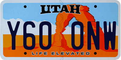 UT license plate Y600NW