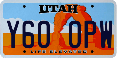 UT license plate Y600PW