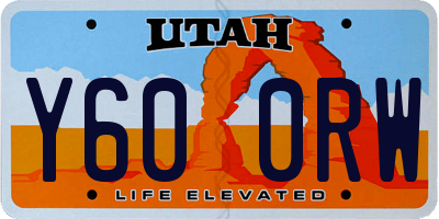 UT license plate Y600RW