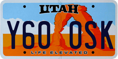 UT license plate Y600SK