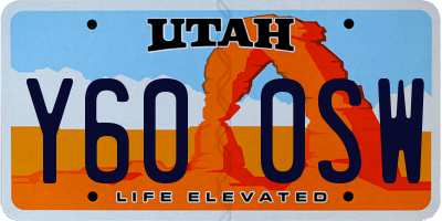 UT license plate Y600SW