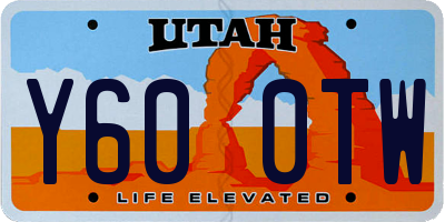 UT license plate Y600TW
