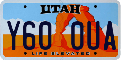 UT license plate Y600UA