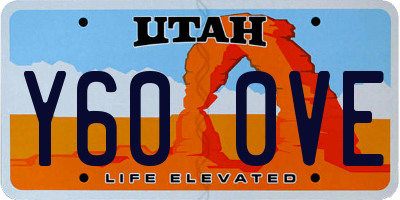 UT license plate Y600VE