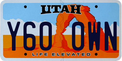 UT license plate Y600WN