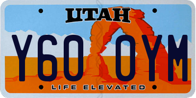 UT license plate Y600YM