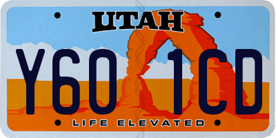 UT license plate Y601CD
