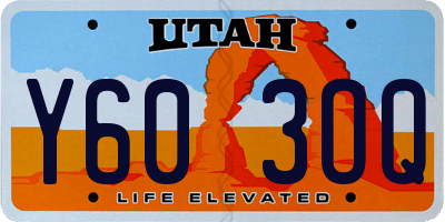 UT license plate Y603OQ