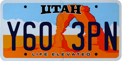 UT license plate Y603PN