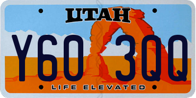 UT license plate Y603QQ