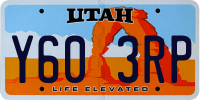 UT license plate Y603RP