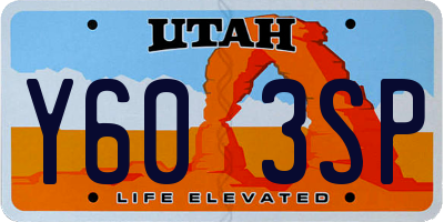 UT license plate Y603SP