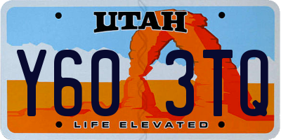 UT license plate Y603TQ