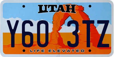 UT license plate Y603TZ