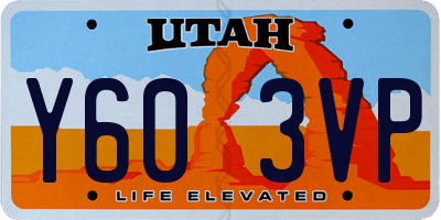 UT license plate Y603VP