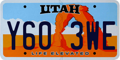 UT license plate Y603WE
