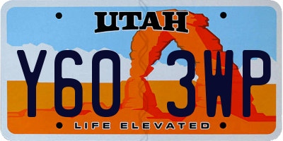 UT license plate Y603WP