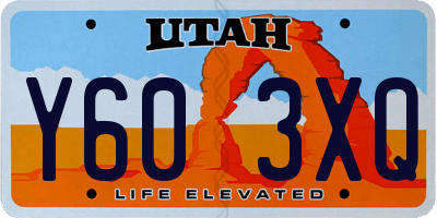 UT license plate Y603XQ