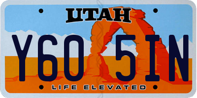 UT license plate Y605IN