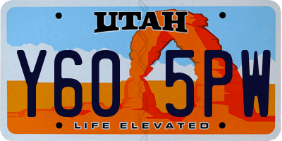 UT license plate Y605PW