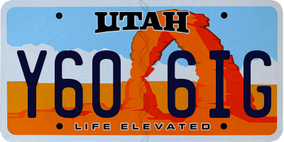 UT license plate Y606IG