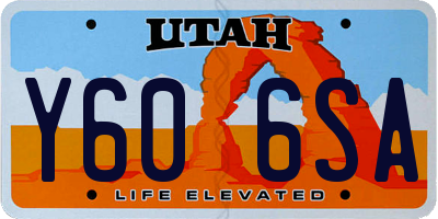UT license plate Y606SA