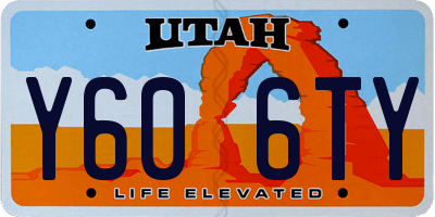 UT license plate Y606TY