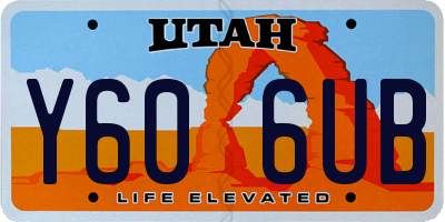 UT license plate Y606UB