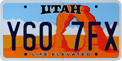 UT license plate Y607FX