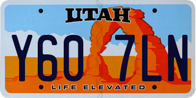 UT license plate Y607LN