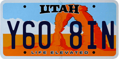 UT license plate Y608IN