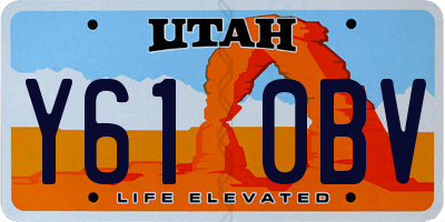 UT license plate Y610BV