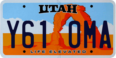 UT license plate Y610MA