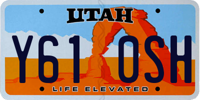 UT license plate Y610SH