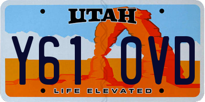 UT license plate Y610VD