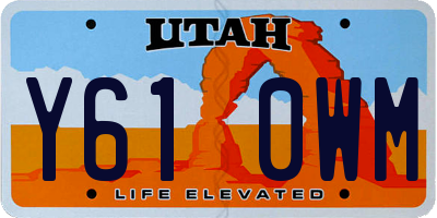 UT license plate Y610WM