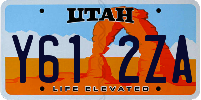UT license plate Y612ZA