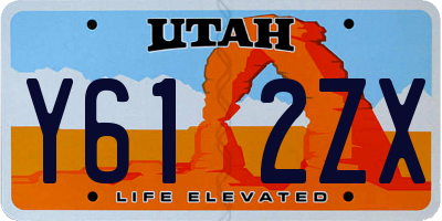 UT license plate Y612ZX