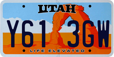 UT license plate Y613GW