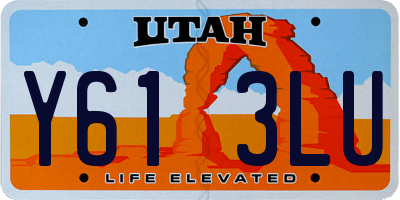 UT license plate Y613LU