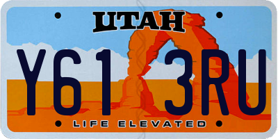 UT license plate Y613RU