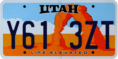 UT license plate Y613ZT