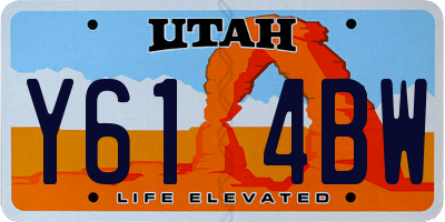 UT license plate Y614BW