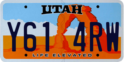 UT license plate Y614RW