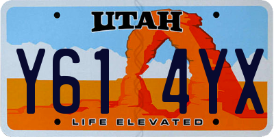 UT license plate Y614YX