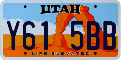 UT license plate Y615BB