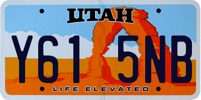 UT license plate Y615NB