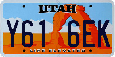 UT license plate Y616EK