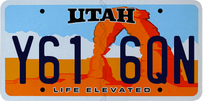 UT license plate Y616QN